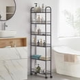 thumbnail image 3 of in Slim Rolling Storage Cart Mobile Shelving Unit with Wheels Metal Wire Storage Shelving Rack with Baskets for Kitchen Bathroom Office Laundry Narrow Piaces, 3 of 8