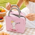 thumbnail image 4 of Lunch Bag, Cartoon Patterned Insulated Bento Box Portable Handheld Thermal Cooler Pouch Leakproof Outdoor Picnic Work Travel Food Storage Carrier Tote Bag for Adults 7.48x9.06in Pink, 4 of 5