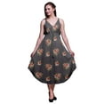 thumbnail image 1 of Bimba Robe Midi d'Été Imprimée à Fleurs pour Femmes, Col en V, Tenue de Vacances - TTTG, 1 of 5