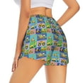 thumbnail image 3 of Goofa Construction Machinery Printed Women 2 in 1 Running Shorts,Quick Dry Athletic Workout Shorts,High Waisted Athletic Shorts with Liner Pockets-X-Large, 3 of 9