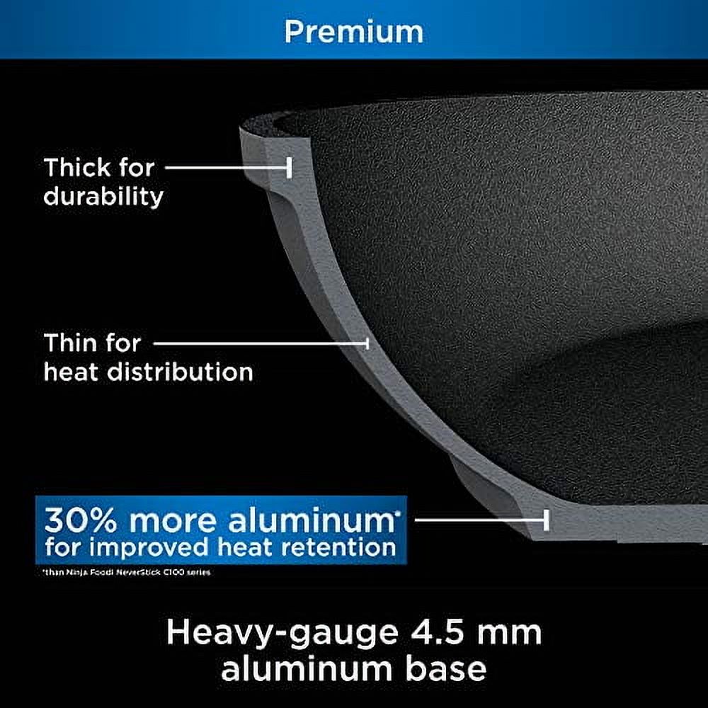 Ninja Foodi NeverStick Premium Hard-Anodized 6 1/2-Quart Stock Pot with Glass Lid, slate grey, C30465