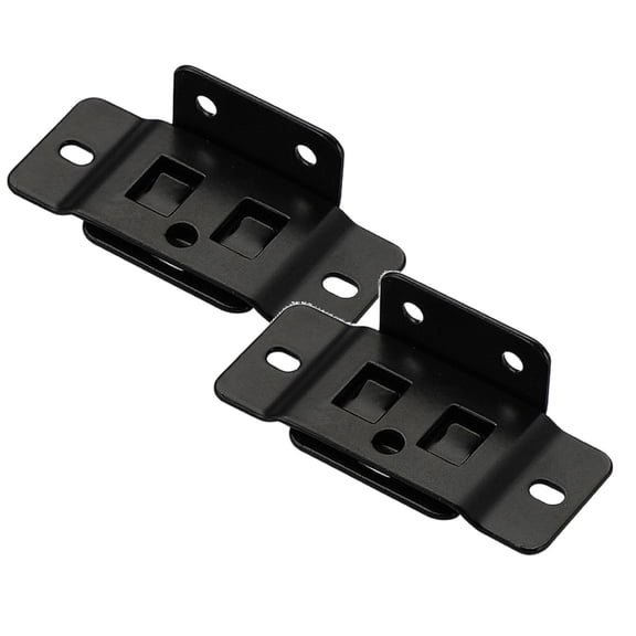 2PCS Furniture Joint Corner Bracket, Stainless Steel Right Angle Connector with Screws, Black