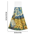 thumbnail image 2 of 2 Pcs Van Gogh and Sunflower Fields Kitchen Hand Towels with Hanging Loops Absorbent Soft Fast Drying Decor Bath Towels, 2 of 7