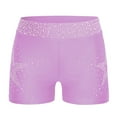 thumbnail image 5 of TiaoBug Girls Stars Rhinestones Dance Shorts Kids Elastic Waist Athletic Workout Gym Yoga Shorts Activewear Light Purple 10, 5 of 7