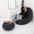 thumbnail image 3 of <p>Blow Up Chair, Foldable Air Leakage Prevention Durable Easy To Clean Air Sofa Chair With Foot Stool For Camping</p>, 3 of 7