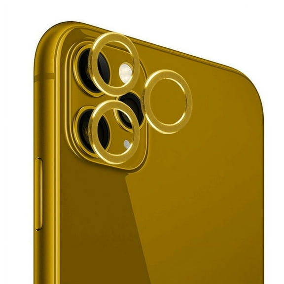 Apple iPhone 11 PRO MAX /iPhone 11 PRO [3 Pack] Metal Camera Lens Tempered Glass Screen Protector Back Camera Lens, HD Clear Anti-Scratch [GOLD] for Apple iPhone 11 Pro Max, Apple iPhone 11 Pro