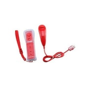 Built in Motion Plus Remote + Nunchuck Controller Case for Wii Red