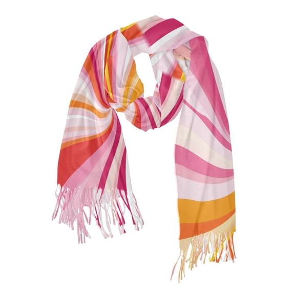 FORMRS Womens Scarf Winter Soft Long Big Warm Shawls Wrap Tassel Scarves, Swirling Lines