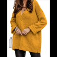 thumbnail image 2 of Suéter Holgado de Mujer, Cuello en V, Larga, Blusa Informal para Otoño e Invierno. Amarillo XXL, 2 of 7