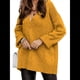 thumbnail image 2 of Suéter Holgado de Mujer, Cuello en V, Larga, Blusa Informal para Otoño e Invierno. Amarillo L, 2 of 7