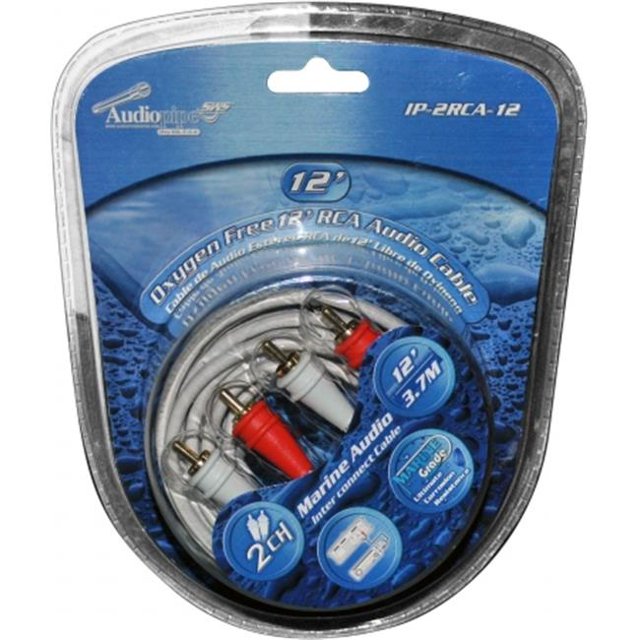 AUDIOP IP2RCA12 12 ft. 2 Channel Marine Oxygen Free Rca Cable