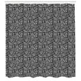 thumbnail image 3 of Ambesonne Aztec Shower Curtain, Boho Folk Geometric Maze, 69"Wx84"L, Black and White, 3 of 3