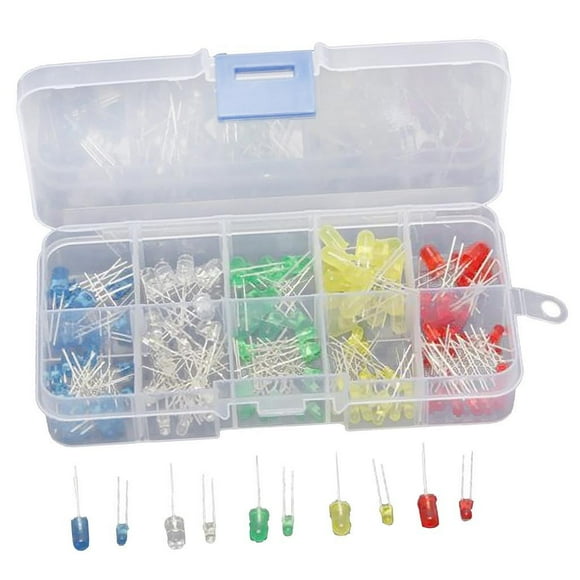 375 Piezas LEDs Rojo Verde Amarillo 3MM 5MM LED Brilnte En Caja Sunnimix Diodo LED de 5 mm