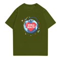 thumbnail image 2 of NAMTYQX Cute Shirts for Women Plus Size Baggys Light Scoop Neck Basic Graphic Short Sleeve Breathable Print Graphic Tees for Women Trendy Army Green Size M, 2 of 4