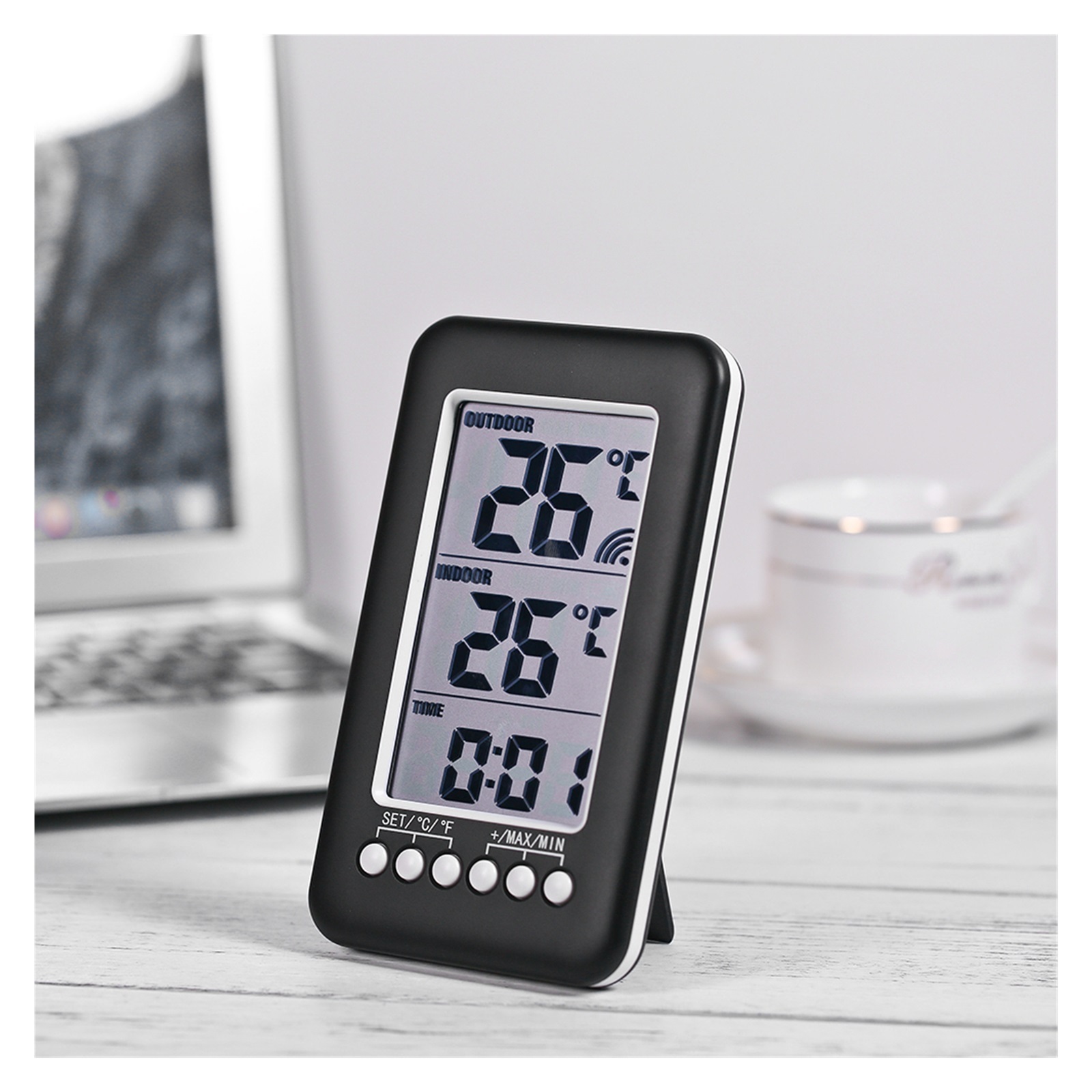 2PCS Digital Thermometer Clock Function LCD Wireless Temperature Meter Electronic Weather Station ,Fast Response