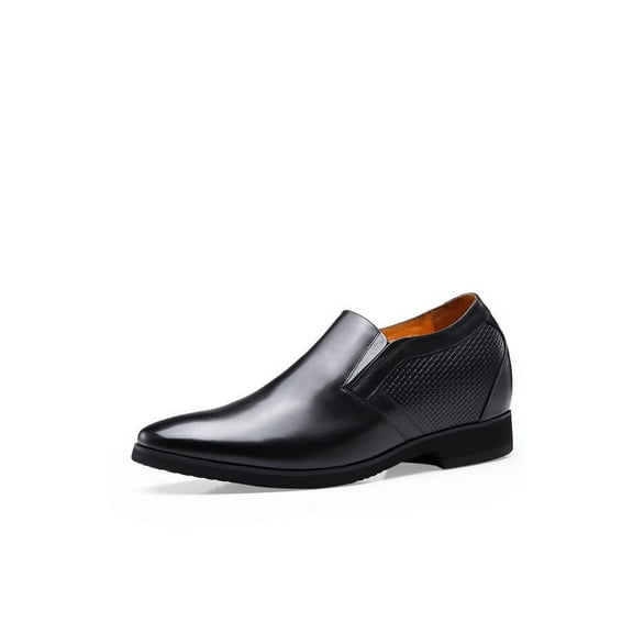 CMR CHAMARIPA Height Increasing Loafer Shoes - High Heel Shoes For Men - Black Leather Loafer Shoes 10 CM / 3.94 Inches