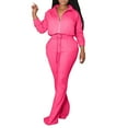 thumbnail image 2 of Spring And Summer Women's Casual Sportswear Two Piece Long Sleeved Suit Polyester Track Pants Women Jumpsuits for Women plus Size Woman Suites Pant Suits for Women Dressy Wedding Guest plus Size Hang, 2 of 8