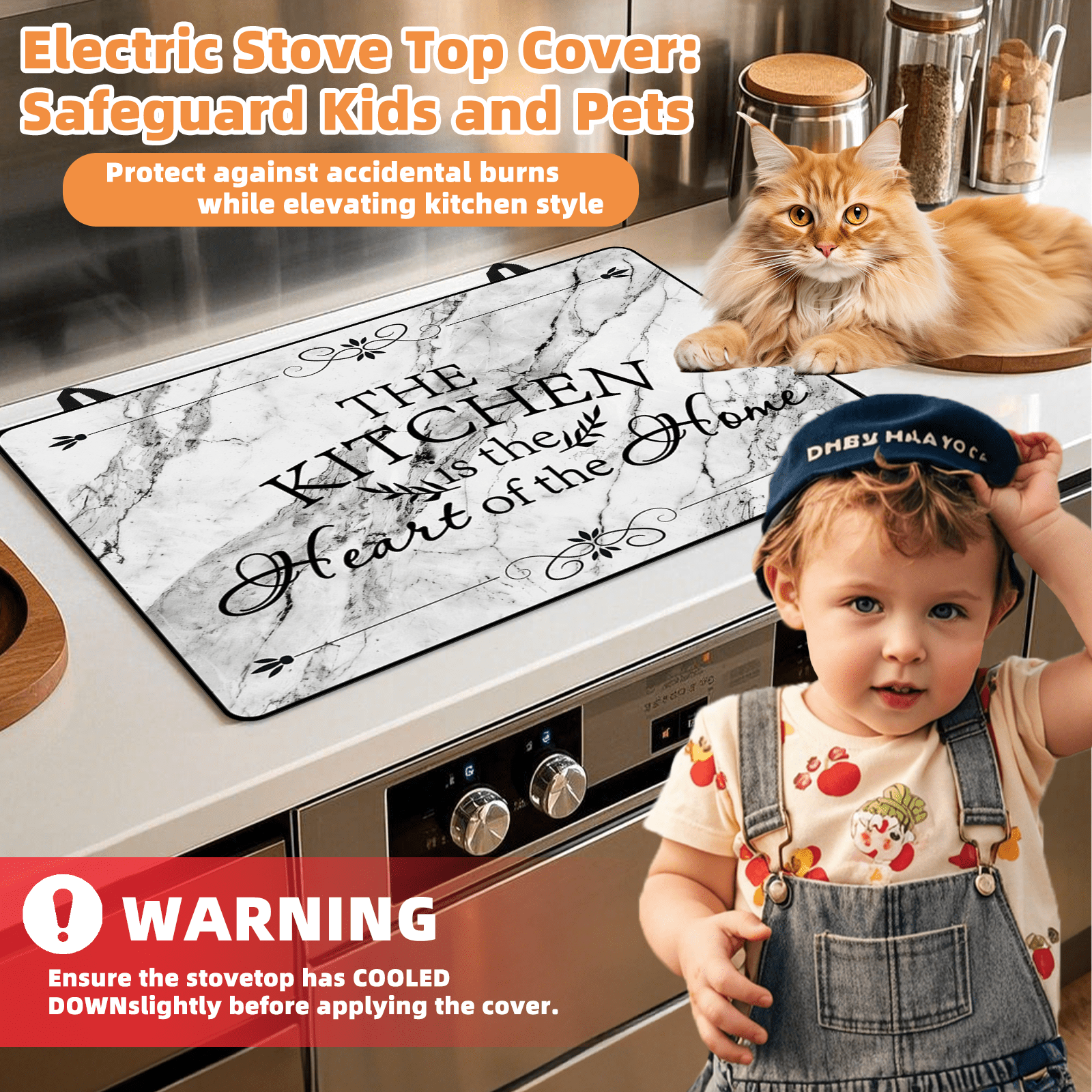 28.5x20.5"/72.5x52cm Rubber Stove Top Cover for Electric Stove, Range, Induction Cooker Glass Ceramic Cooktop Protector, Heat Resistant Anti-scratch Non-slip Stovetop Cover Protective Pad