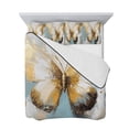 thumbnail image 7 of Butterfly Full Size Down Alternative Comforter, Lightweight Comforter Quilt Bedding Set with Pillow Shams Modern Abstract Teal Brown Oil Painting All Seasons Bed Comforter Duvet Insert 78"x90", 7 of 7