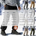 thumbnail image 3 of WIZUTIZ Men's Fleece Lined Hiking Pants Waterproof Polyester Shell Elastic Drawstring Waist Relaxed Fit Winter Outdoor Cargo, 3 of 8