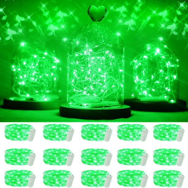 Pilas verdes Fairy Lights SmilingTown de 20 luces LED, 15 paquetes