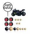 thumbnail image 1 of Adorno para tarta de cumpleaños de motocicleta, decoración para tarta de cumpleaños con temática de carreras de motocicletas, 1 of 9