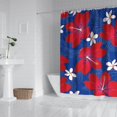 thumbnail image 2 of Tropical Floral Shower Curtain 72x72 with Exotic Floral, Hawaiian Hibiscus, Botanical Jungle Leaves, Palm Leaf and Colorful Vibrant Boho Design for Beach Bathrooms, 2 of 5