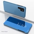 thumbnail image 2 of Mirror Case for Samsung Galaxy S23 Ultra (NOT S23) Support Wireless Charging, Smart Clear View Cover Ultra Thin with Kickstand Flip Phone Case for Samsung Galaxy S23 Ultra 5G QH Blue, 2 of 10