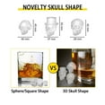 thumbnail image 2 of Skull Ice Cube Tray Flexible Silicone with Lid Funnel 6 Grid 3 Distinct Patterns for Beverages Chocolates Parties Holidays, 2 of 6
