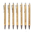 thumbnail image 2 of 2026 Eco-Friendly Bamboo Ballpoint Pens, 7-Pack Natural Wood Barrel Writing Set, Smooth Black Ink for Sustainable Office Use, Biodegradable School Supplies - Light Yellow, 2 of 9