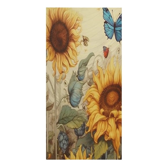 RKSupls Sunflower Butterfly Colorful Microfiber Beach Towel Absorbent Compact Towels for Swimming Pool Beach Travel Things for Vacation Essentials Adult Gift,61.4×30.3Inch