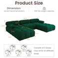 thumbnail image 4 of Magic Home 103.95" Modular Sectional Sofa with Movable Ottomans, Modern Flannel Fabric Deep Seat U-Shaped Cloud Couches Green Couch for Living Room, Apartment, Office, 5-Seat, Green, 4 of 12