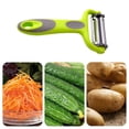 thumbnail image 2 of BINGLI Julienne Peeler (3 Blades, 360° Rotating) Y Peelers for Potato Vegetable Carrot Cucumber & Fruits – Multifunction Stainless Steel Blades, Anti Slip Handle, Green, 2 of 5