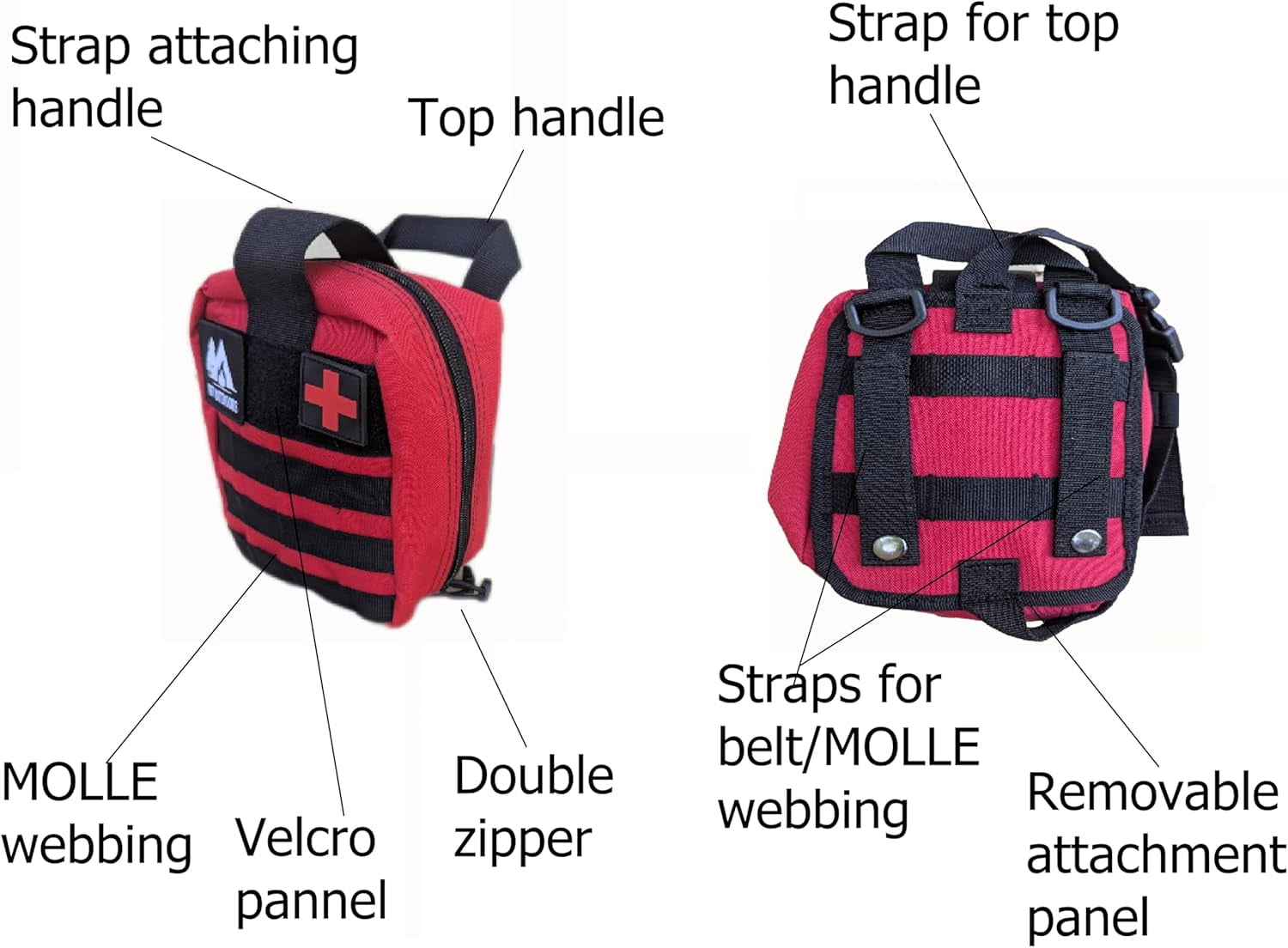 WT Outdoors Hunting and Fishing First Aid Trauma Kit .Quick Deployment Bag Chocking , Burn Care,Wound Care,Survival Blanket, CPR Mask – Bleed
