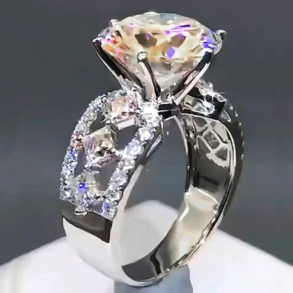 New Wedding Jewelry Women Rings Brilliant Cubic Zirconia Crystal Engagement Anniversary Ring