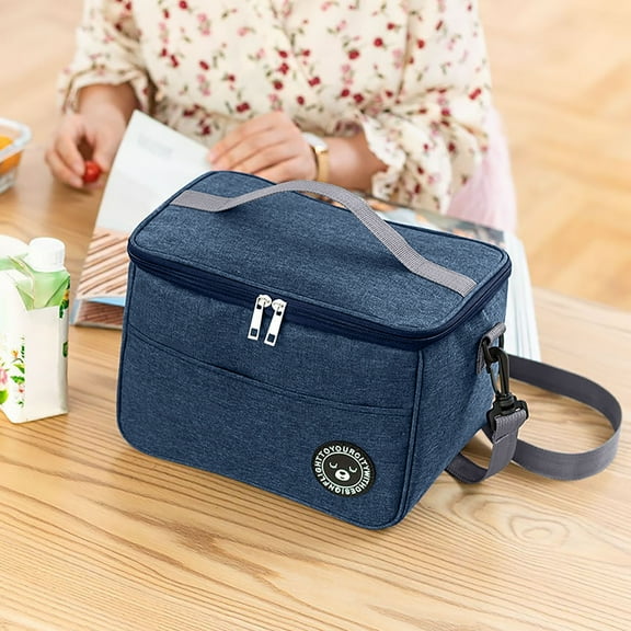 2025 New Items Savings Up to 50% off Clear! Portable Lunchbox Bag Aluminum Foil Thickened Lunchbox Insulated Lunch Bag Lunch Bag Cloth Bento Bag Worker Lunch Bag - Blue