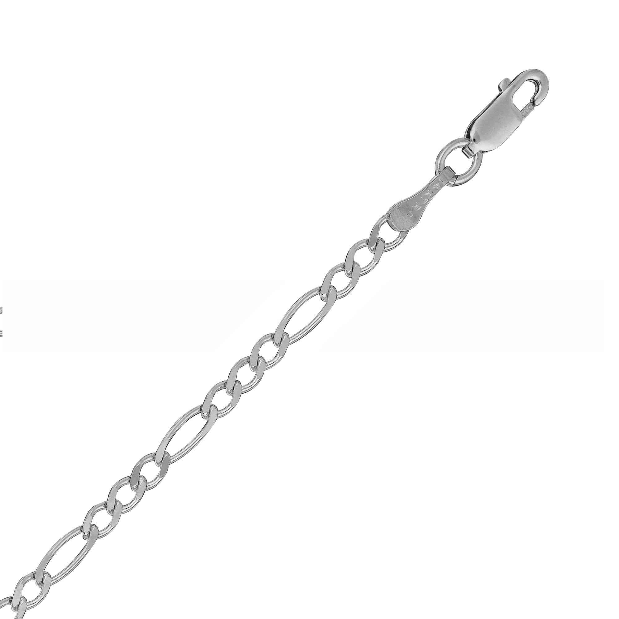 Ritastephens Sterling Silver Figaro Link Ankle Anklet Chain 10inches 3mm for Male Female Adult and Teens