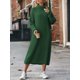 thumbnail image 1 of Suéter largo holgado de cuello alto para mujer, vestido de punto de manga larga, Color liso, otoño e invierno, 2024, 1 of 5