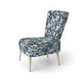thumbnail image 3 of Designart "Shoreline Biodiversity I" Blue Floral Upholstered Accent Chair - Cottage Arm Chair For Living Room, 3 of 5