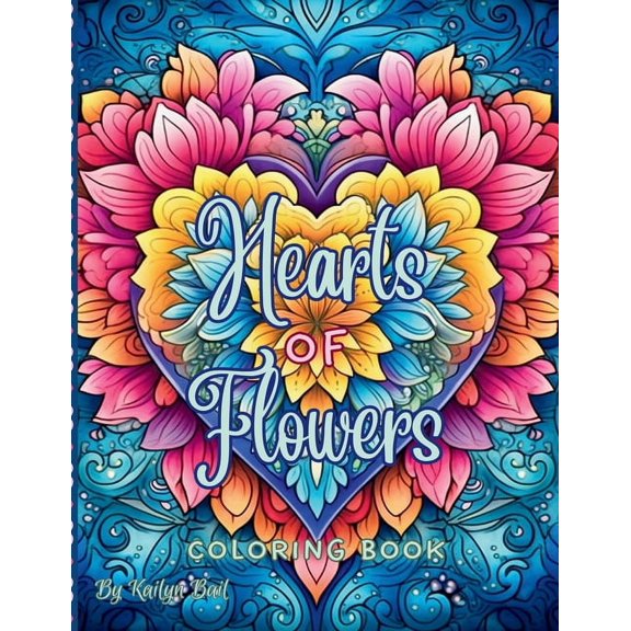 Hearts of Flowers Coloring Book, (Paperback)