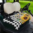 thumbnail image 2 of Golf Cart Seat Covers for 2 Seater,Sunflower Plaid Microfiber Cart Seat Towel Blanket,Black White Checkered Yellow Floral Absorbent Breathable Non Slip Bench Seats Protector for Golf Course 51"x31", 2 of 9