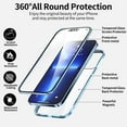 thumbnail image 3 of Dteck Magnetic Case for Apple iPhone 13 Pro 6.1 inch Magnetic Adsorption Double-Sided Tempered Glass Screen Protector Metal Bumper Full Body Rugged Case, Silver, 3 of 7