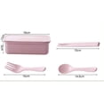 thumbnail image 2 of Bamboo Fiber Insulation Box Student Portable Lunch Box Single Layer Seal Lunch Box Gift Lunch Boxes (Color : Pink), 2 of 7