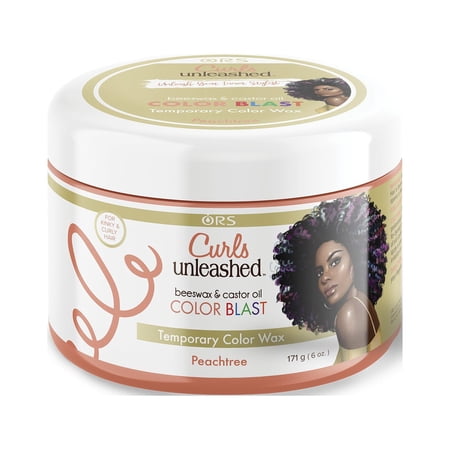 ORS Curls Unleashed Color Blast Temporary Color Wax, Infused with Beeswax & Castor Oil, Peachtree 6.0 oz