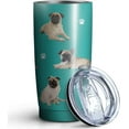 thumbnail image 1 of Dog Design Tumbler Stainless Steel Insulated Travel Coffee Cups with Lid and Straw,Ideal Memorial Gift for Dog Dad/Mom,20oz, 1 of 6