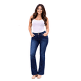 thumbnail image 3 of Jack David Womens Basic Bootcut/Straight Denim Stretch Jeans Pants (E600), 3 of 12