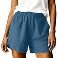 thumbnail image 7 of Admvng Womens Shorts Solid Pocket Elastic Waist Soft Lounge Shorts, 7 of 7