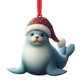 thumbnail image 2 of Christmas Ornament Double Printing Acrylic 2D Pet Ornaments Christmas Tree Decor Xmas Ornament for Family Kids Friends/ Small Animal Seal Pendant, 2 of 5