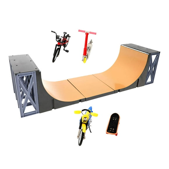 5Pcs Finger Skateboard Park Finger Skateboard Toys Finger Scooters Skating Board Yellow