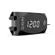 Onever 12V 3 in 1 Digital LED Display Meters Voltmeter Clock Thermometer Indicator Gauge Panel Meter For Car Motorcycle